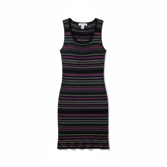 NWT Planet Gold Junior Stripe Metallic Sleeveless Mini Dress Plus Size 1X New - Picture 2 of 10